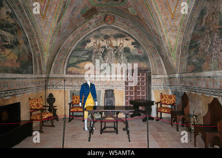 Zimmer von caetani Schloss, Sermoneta, Latina, Latium, Italien Stockfoto