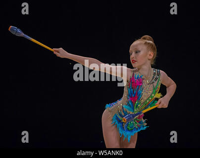 Liverpool, Großbritannien. 27. Juli, 2019. Rhythmische Gymnastik und Akrobatik Gymnastik 2019 Britische Meisterschaft Tag Drei; Quelle: Aktion Plus Sport Bilder/Alamy leben Nachrichten Stockfoto