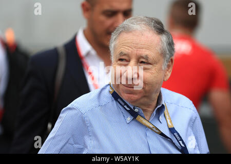 Hockenheimring, Hockenheim, Deutschland. 27. Juli, 2019. Mercedes-Benz Formel 1 Grand Prix von Deutschland; Qualifikation; Jean Todt Credit: Aktion plus Sport/Alamy leben Nachrichten Stockfoto