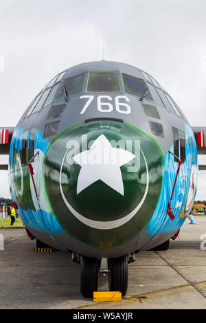 Pakistan Air Force C-130 B/E Hercules Am2019 Royal International Air Tattoo in Fairford RAF erfasst. Stockfoto