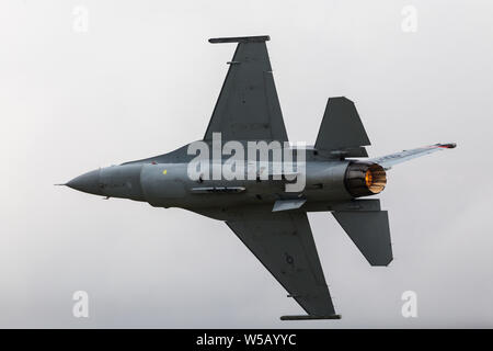 US Air Combat Command F-16 CM am 2019 Royal International Air Tattoo in Fairford RAF erfasst. Stockfoto