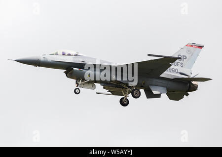 US Air Combat Command F-16 CM am 2019 Royal International Air Tattoo in Fairford RAF erfasst. Stockfoto
