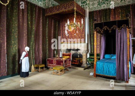 Der Queen Schlafgemach im Königspalast - Stirling Castle, Schottland, Großbritannien Stockfoto