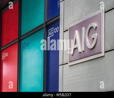 AIG Europe Hauptsitz in 58 Fenchurch Street im City of London Financial District. 2003 fertiggestellt, die Architekten Kohn Pedersen Fox Associates Stockfoto