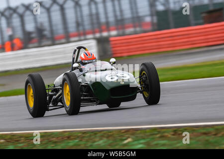 TOWCESTER, Vereinigtes Königreich. 27. Juli, 2019. Benn Tilley (Lotus 18 373) während Gallet Trophäe für Pre' 66 Grand-Prix-Wagen (HGPCA) von Tag Zwei der Silverstone Classic Moto in Silverstone Circuit am Samstag, Juli 27, 2019 in TOWCESTER, ENGLAND. Credit: Taka G Wu/Alamy leben Nachrichten Stockfoto