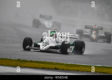 TOWCESTER, Vereinigtes Königreich. 27. Juli, 2019. Christophe D'Ansembourg (Williams FW 07 C) während Sir Jackie Stewart Trophäe für FIA-Meister historische Formel 1 der Tag Zwei der Silverstone Classic Moto in Silverstone Circuit am Samstag, Juli 27, 2019 in TOWCESTER, ENGLAND. Credit: Taka G Wu/Alamy leben Nachrichten Stockfoto