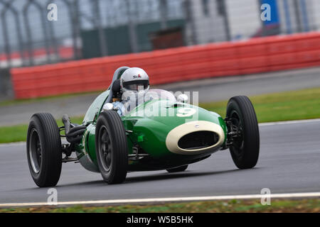 TOWCESTER, Vereinigtes Königreich. 27. Juli, 2019. Markieren Daniell (Cooper T45) während Gallet Trophäe für Pre' 66 Grand-Prix-Wagen (HGPCA) von Tag Zwei der Silverstone Classic Moto in Silverstone Circuit am Samstag, Juli 27, 2019 in TOWCESTER, ENGLAND. Credit: Taka G Wu/Alamy leben Nachrichten Stockfoto