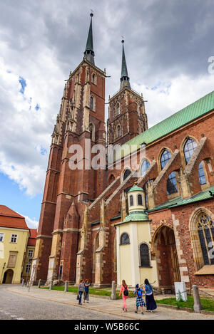 WROCLAW, Polen - Juli 17, 2019: Dom St. Johannes der Täufer in Breslau Stockfoto