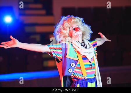 Porträt eines Clowns im Zirkus Arena Stockfoto