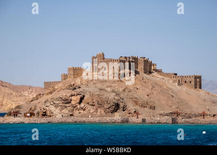 Salah El Din Burg auf farun Insel im Golf von Aqaba. Stockfoto