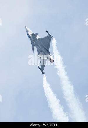 Schwedische Luftwaffe SAAB Gripen Jas39 Anzeigen Am2019 RIAT Fairford air show, Gloucestershire, Vereinigtes Königreich Stockfoto