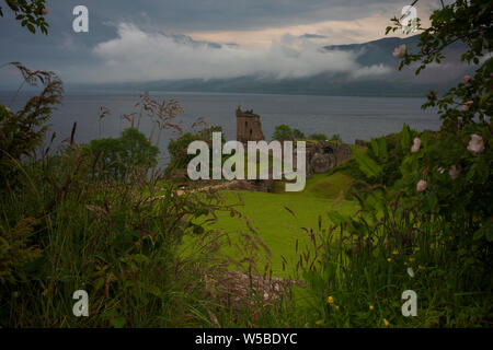 Urquhart Castle Loch Ness in den Highlands von Schottland. Stockfoto