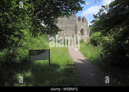 Odiham Burg erbaut 1214 auch bekannt als King John's Castle, von der Basingstoke Canal, Hampshire UK Stockfoto