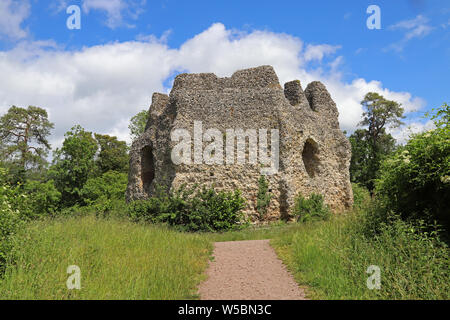 Odiham Burg erbaut 1214 auch bekannt als King John's Castle, von der Basingstoke Canal, Hampshire UK Stockfoto