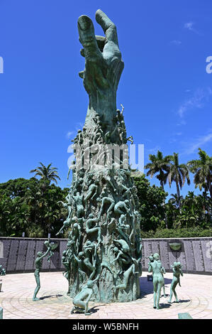 Miami Beach, Florida - 21. Juli 2019 - Der Holocaust Gedenkstätte von Kenneth Treister im Gedächtnis aller Juden, die im Holocaust verloren wurden. Stockfoto