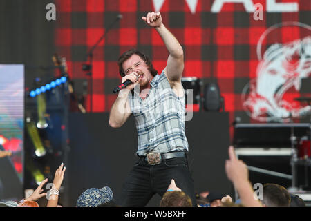 WANTAGH, NY - Nov 20: Morgan Wallen führt im Konzert am 20. Juli 2019 an Northwell Gesundheit bei Jones Beach in Wantagh, New York. Stockfoto