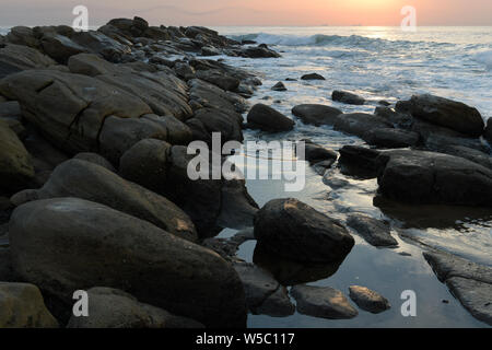 Durban, KwaZulu-Natal, Südafrika, atmosphärische Seascape, Umhlanga Rocks Beach, Landschaft, Stimmung, afrikanische Landschaften Stockfoto