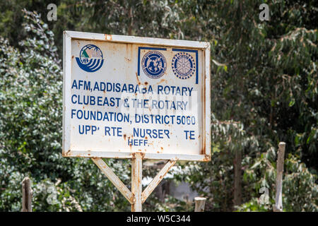 Besuche in der Nähe von ankober mit Ray Weil und Kate Tully. Ankober, Äthiopien Stockfoto