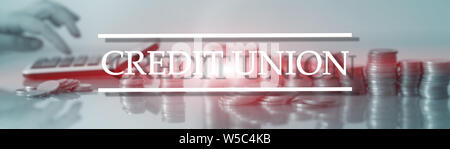Credit Union. Finanzielle Zusammenarbeit Banking Services. Finanzen Zusammenfassung Hintergrund. Stockfoto