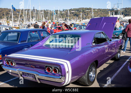 1968 Dodge Charger rt440 Classic American Muscle Car auf einem Oldtimertreffen in Newport, Sydney, Australien Stockfoto