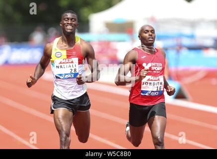 Christopher und Thomas Naliali Jordier auf 1/2 Finale 400 m während der Athletik Französische Meisterschaft Elite 2019 am 27. Juli 2019 in Saint-Etienne, Frankreich - Foto Laurent Lairys/MAXPPP Stockfoto