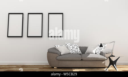 Leere Innenraum, Sofa in White Room Stockfoto