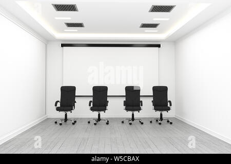 Konferenzraum Innenraum - schöne Büro Zimmer - leeren Büro Raumkonzept. 3D-Rendering Stockfoto