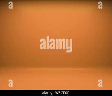 Orange Wand- und Hintergrund. 3D-Rendering Stockfoto