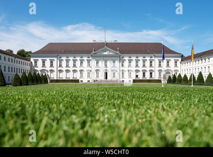 2019-07-24 Berlin, Deutschland: Schloss Bellevue, Schloss Bellevue, Tiergarten, Residenz des Präsidenten der Bundesrepublik Deutschland Stockfoto