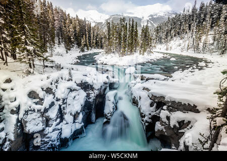 Sunwapta Falls an den Banff National Park, Kanada. Stockfoto