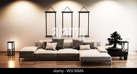 Mock up, speziell im japanischen Stil, leeren Raum. 3D-Rendering Stockfoto