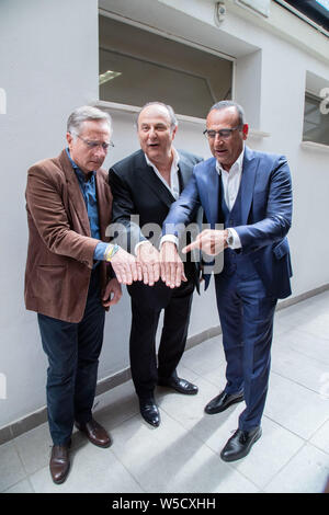 Paolo Bonolis Carlo Conti und Jerry Scotti nimmt an Maurizio Costanzo Show Stockfoto