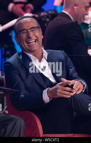 Paolo Bonolis Carlo Conti und Jerry Scotti nimmt an Maurizio Costanzo Show Stockfoto