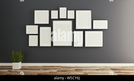 Mock up Poster im dunklen Hintergrund. 3D-Rendering Stockfoto