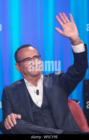 Paolo Bonolis Carlo Conti und Jerry Scotti nimmt an Maurizio Costanzo Show Stockfoto