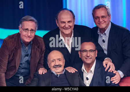 Paolo Bonolis Carlo Conti und Jerry Scotti nimmt an Maurizio Costanzo Show Stockfoto