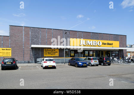 Jumbo Supermarkt in Hillegom, Niederlande. Jumbo ist die zweitgrößte Supermarktkette in den Niederlanden. Stockfoto