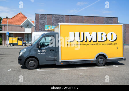 Jumbo Lieferwagen. Jumbo ist die zweitgrößte Supermarktkette in den Niederlanden. Stockfoto