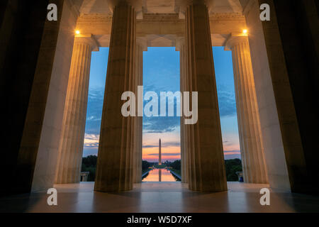Sonnenaufgang Blick auf Washington D.C. Stockfoto