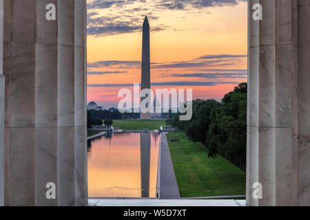 Sonnenaufgang Blick auf Washington D.C. Stockfoto