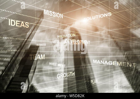 Abstrakte Geschäft Hintergrund Double Exposure mixed Media Stockfoto