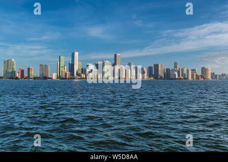 Miami Skyline am sonnigen Morgen, Miami, Florida. Stockfoto