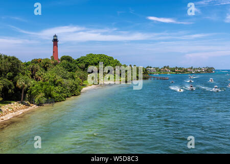 Schöne Sicht auf die Jupiter Leuchtturm in Palm Beach County, Florida. Stockfoto