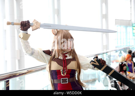 Hongkong, China. 28. Juli 2019. Ein cosplayer nimmt Teil an der Hong Kong Animation, China, 28. Juli 2019. Credit: Wu Xiaochu/Xinhua/Alamy leben Nachrichten Stockfoto