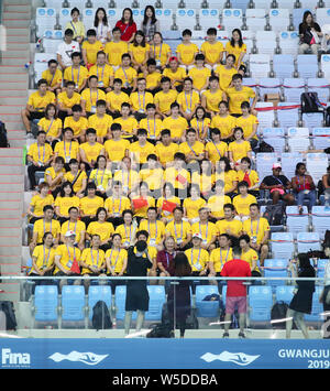 Gwangju, Südkorea. 28. Juli 2019. Mitglieder im China posieren für Fotos bei der Gwangju 2019 FINA Weltmeisterschaft in Gwangju, Südkorea, am 28. Juli 2019. Credit: Bai Xuefei/Xinhua/Alamy leben Nachrichten Stockfoto