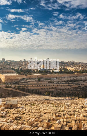 Tag Blick auf Jerusalem Altstadt vom Ölberg Stockfoto
