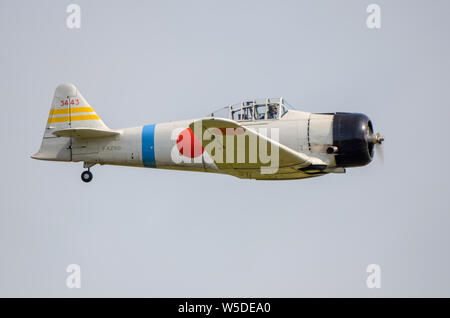 North American T-6 Texan Ebene umgewandelt zu erscheinen, einen Mitsubishi A6M Zero japanische Jagdflugzeug werden für den Film Tora, Tora, Tora. Konvertiert Harvard Stockfoto