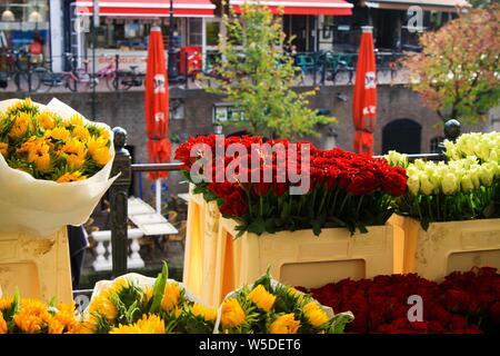 Blumenstrauß mit Sonnenblumen und Tulpen Stockfotografie Alamy