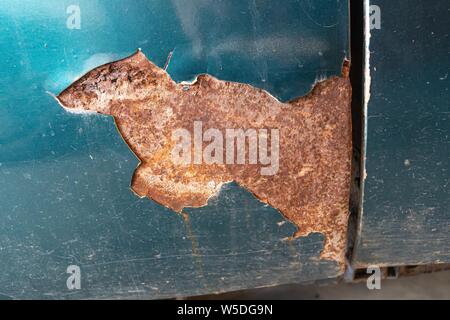 Verlassenes Auto rusty Close-up. Stockfoto