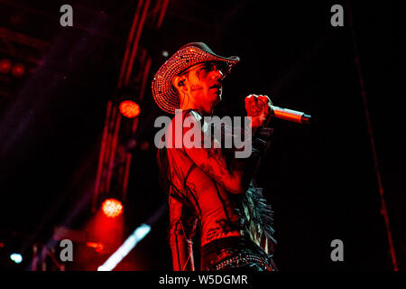 Grugliasco, Turin, Italien 27.Juli 2019 Achille Lauro live auf Gruvillage Festival 2019 © Roberto Finizio / alamy Stockfoto